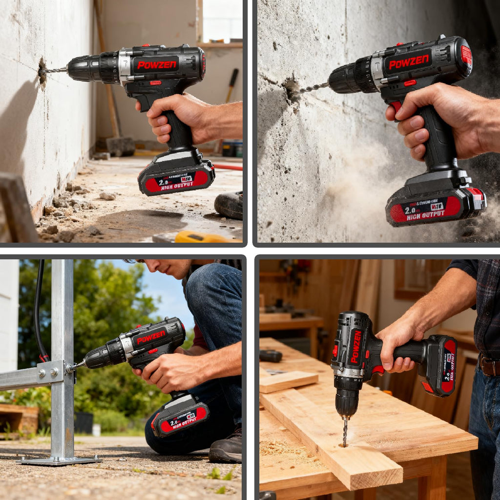 21V Brushless Cordless Power Drill with 2 Battery and Charger T682534