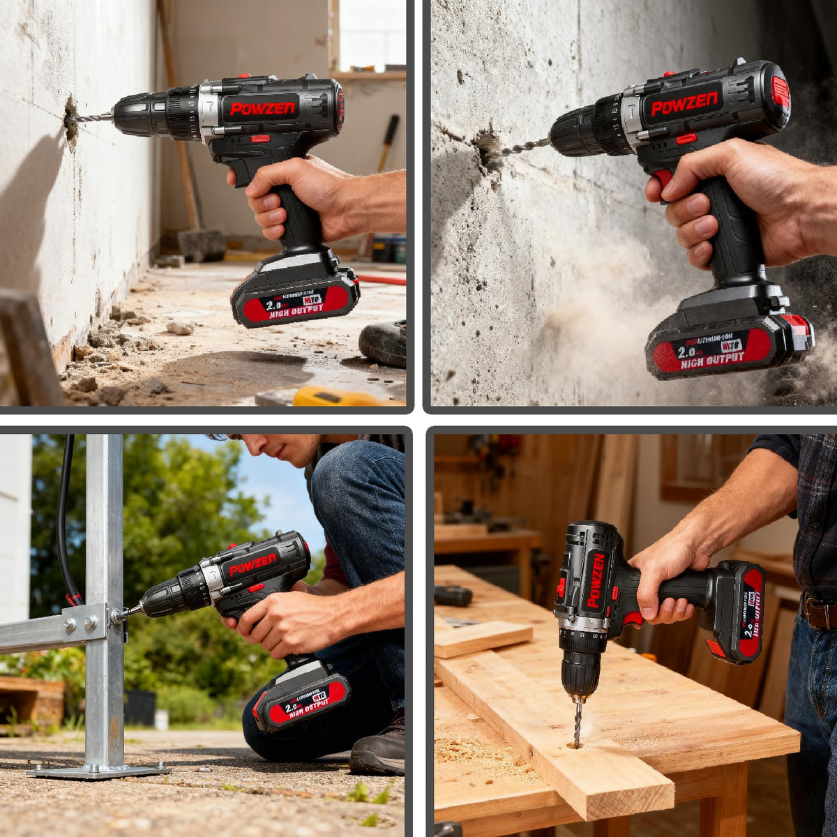 21V Brushless Cordless Power Drill with 2 Battery and Charger T682534