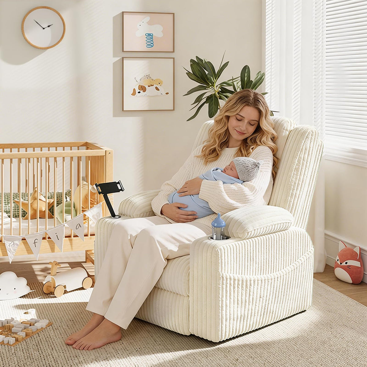 Oversized Swivel Rocker Recliner with Massage and Heat S5633