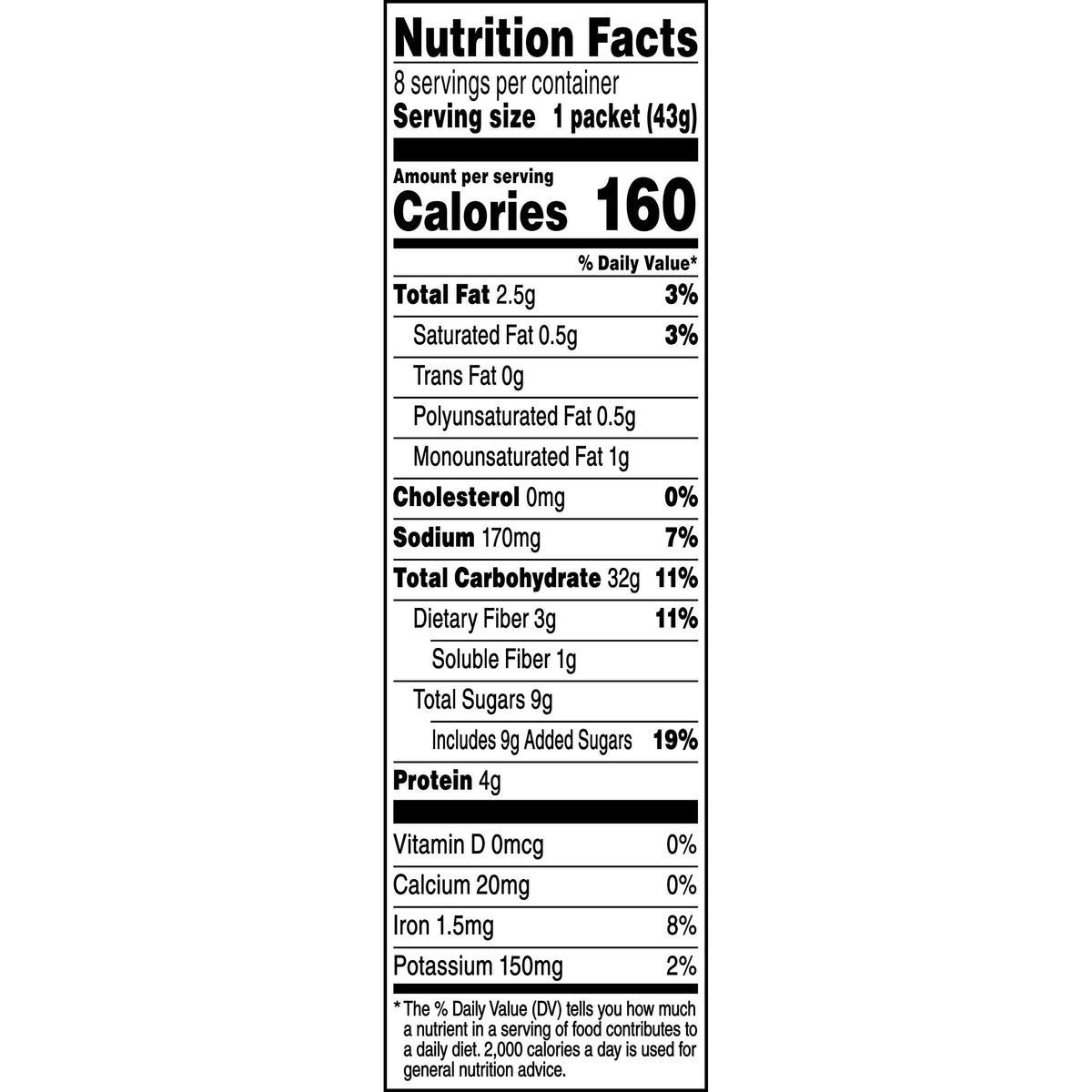 Instant Oatmeal, Gluten Free, Maple & Brown Sugar, 1.51 Oz (Pack of 8) N3283