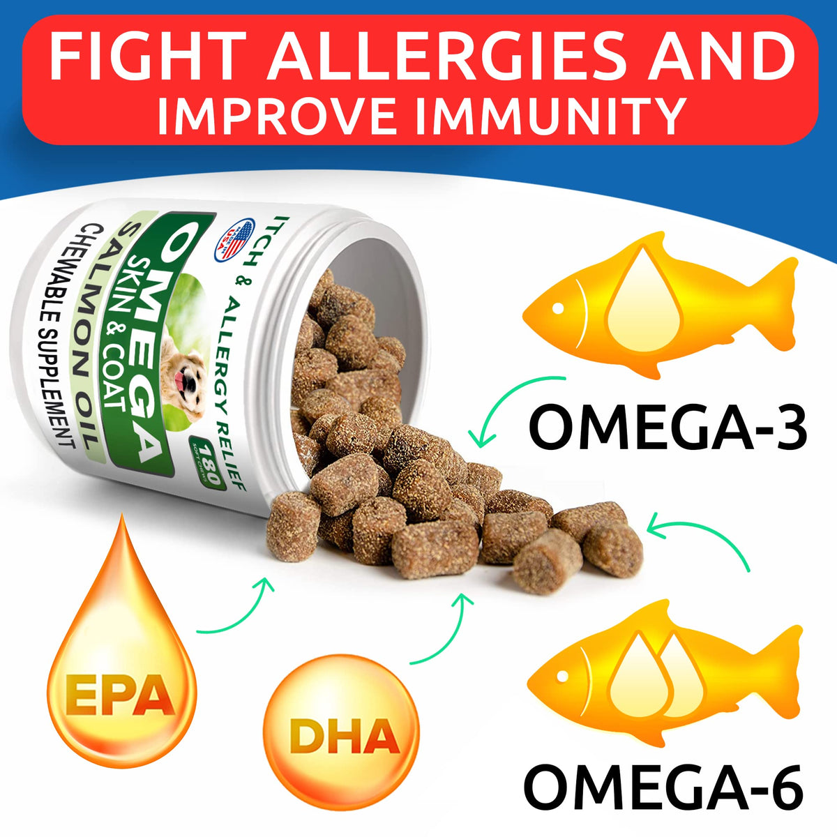 Dog Probiotics Chews + Omega 3 Bundle Q49776