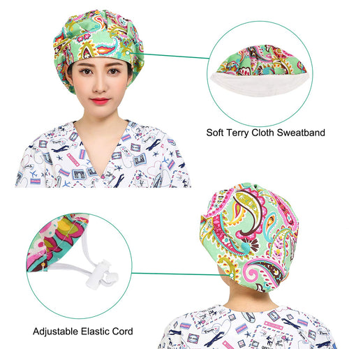 2 Pack Adjustable Cotton Working Cap with Sweatband I6453
