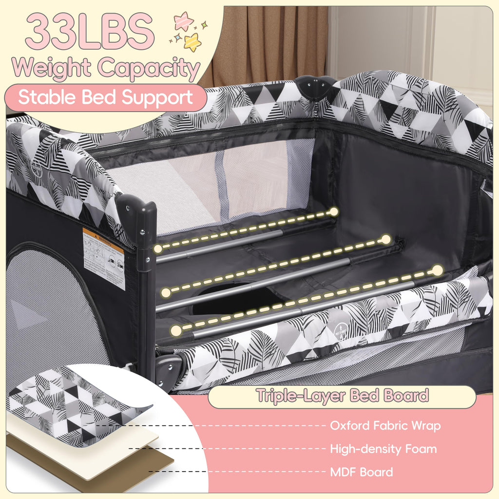 5-in-1 Baby Bassinet Bedside Sleeper with Changing Table N605