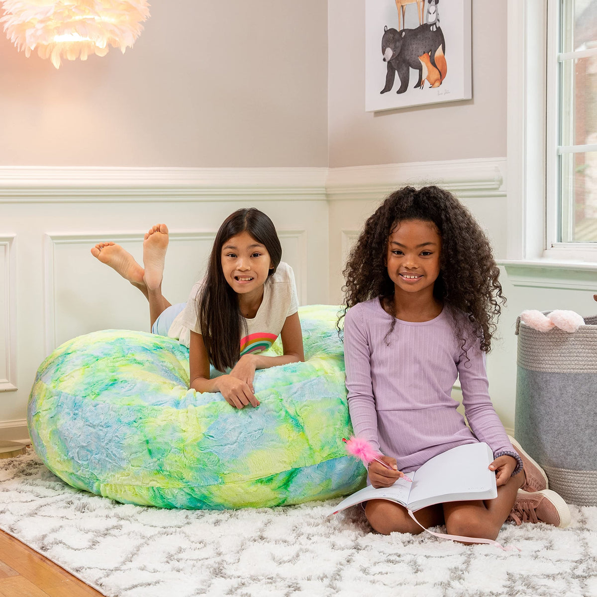 Faux Fur Bean Bag Chair U96922
