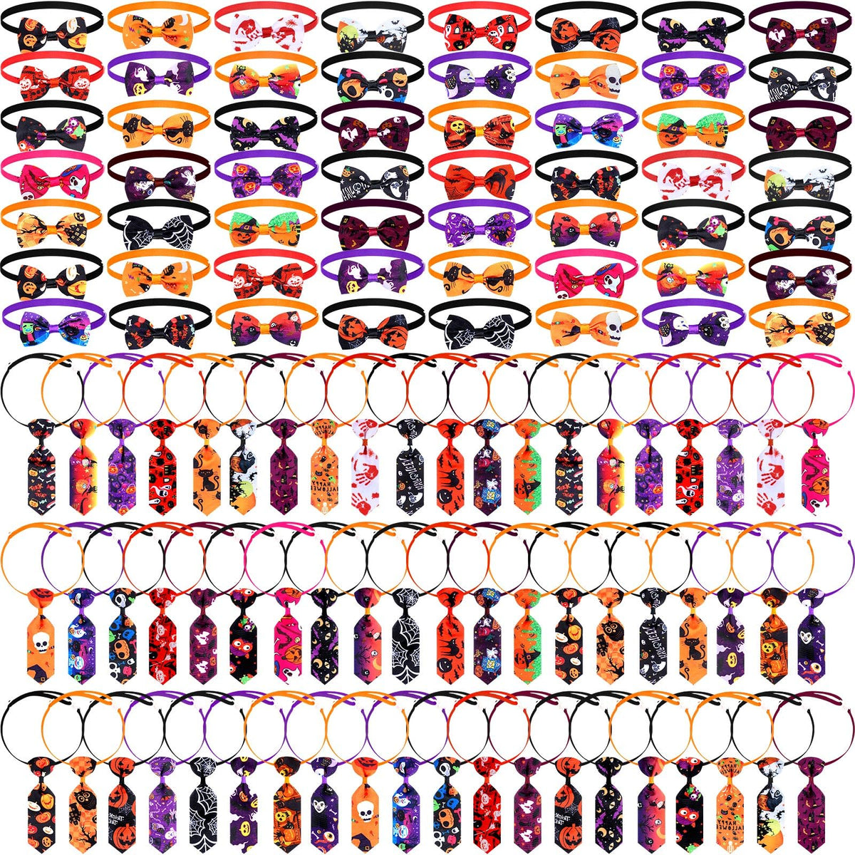 120 Pcs Halloween Dog Bow Ties X420
