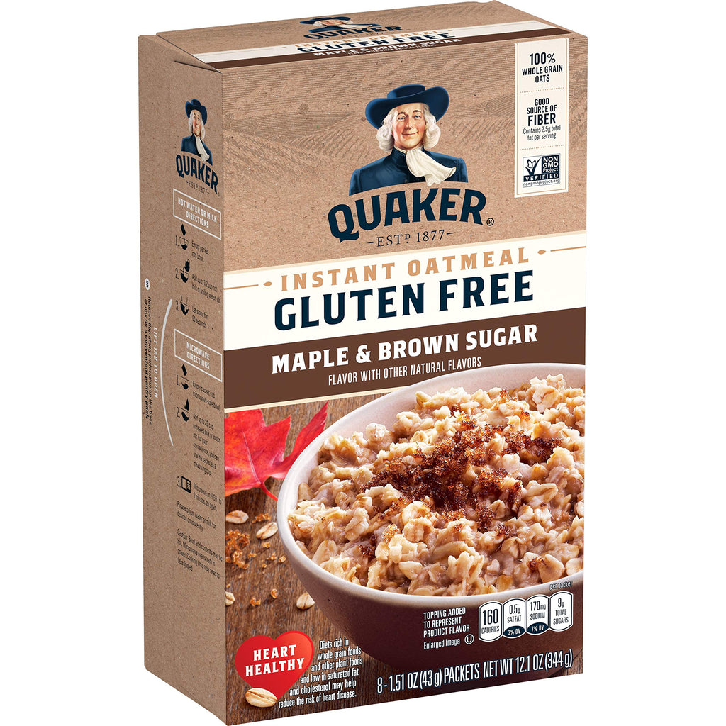 Instant Oatmeal, Gluten Free, Maple & Brown Sugar, 1.51 Oz (Pack of 8) N3283