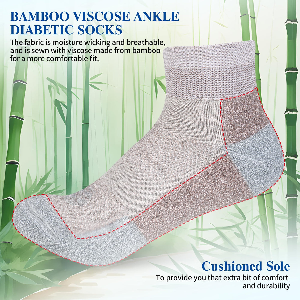 6 Pairs Ankle & 6 Pairs Low Cut Diabetic Socks Size 9-12/10-13/13-15 Y7440