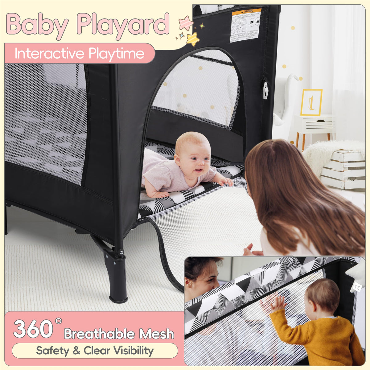 5-in-1 Baby Bassinet Bedside Sleeper with Changing Table N605