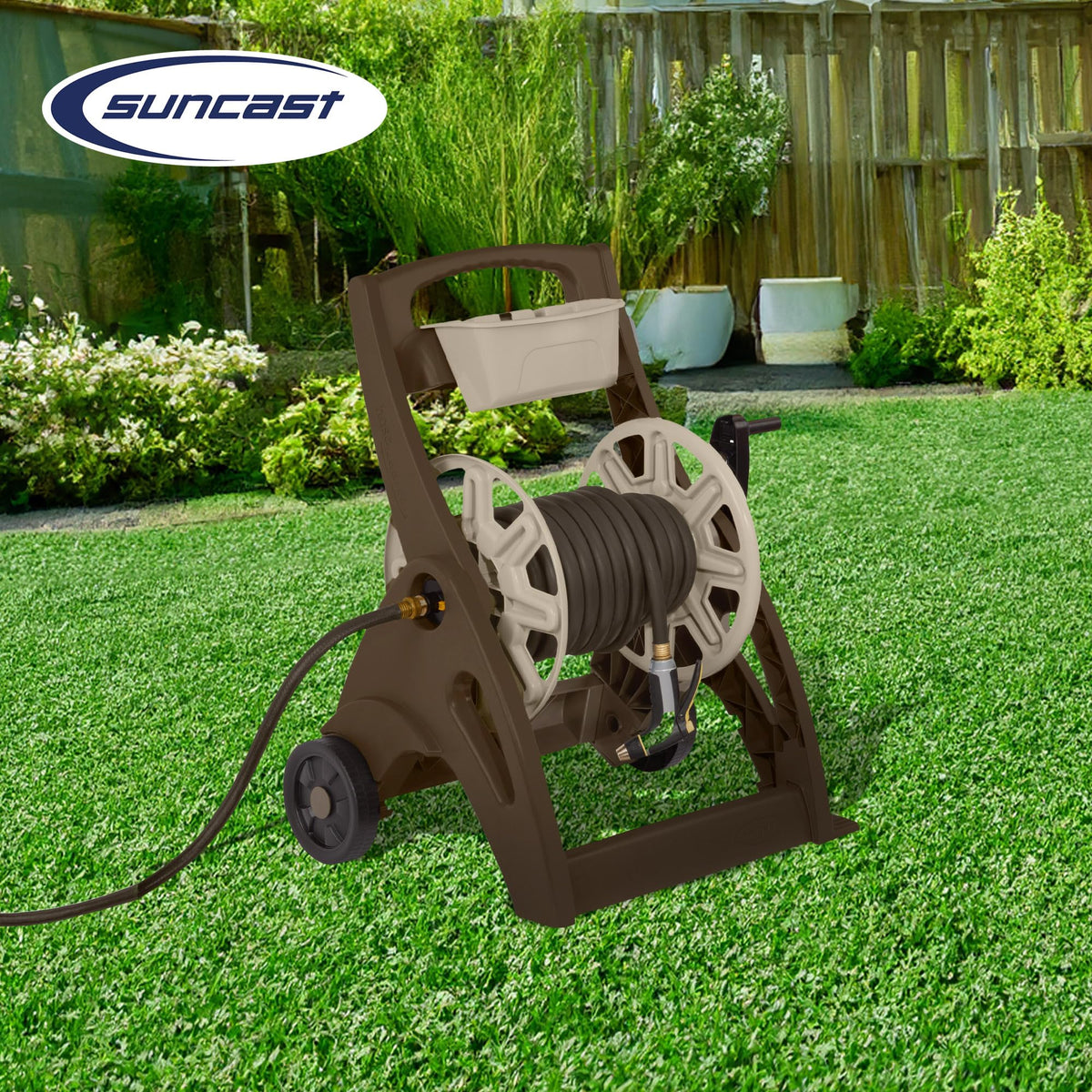 Lightweight Portable Garden Hose Reel Cart with Wheels and Crank Handle Y780
