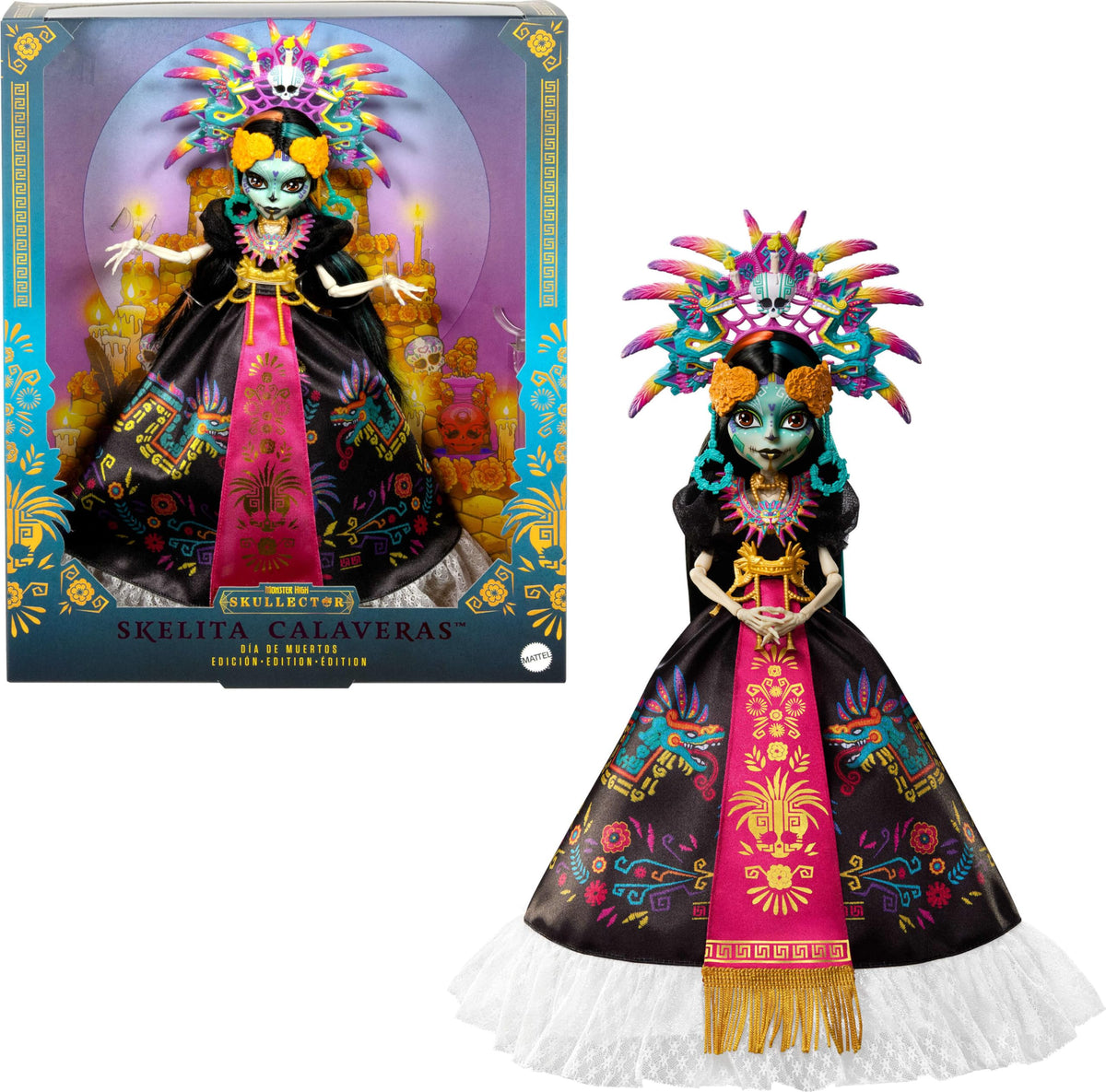 Collectible Doll with Gown, Headdress and Necklace P70250