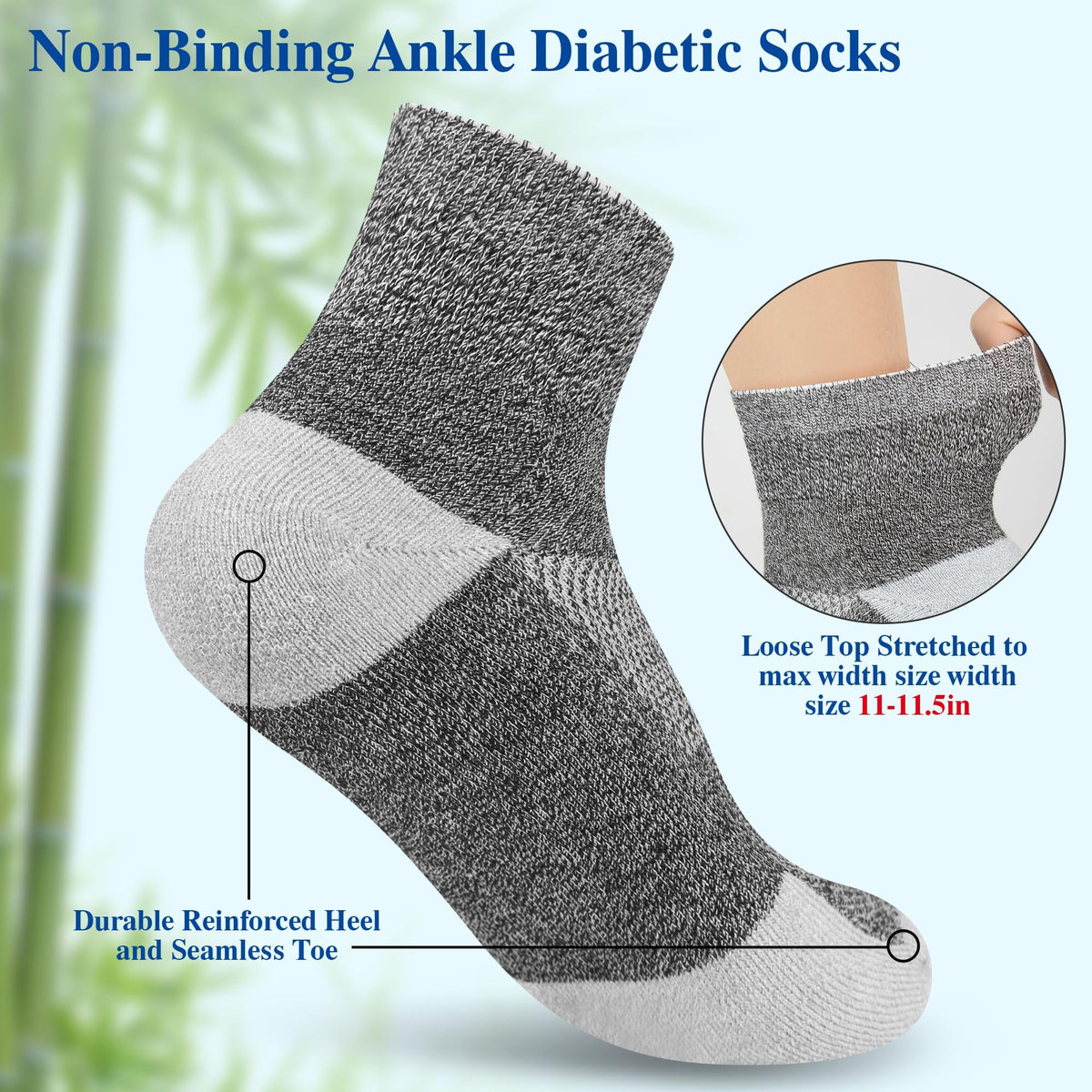 6 Pairs Ankle & 6 Pairs Low Cut Diabetic Socks Size 9-12/10-13/13-15 Y7440