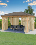 Waterproof Rod Pocket Outdoor Curtains 6 Pcs 54x84 Inch Cream N3723