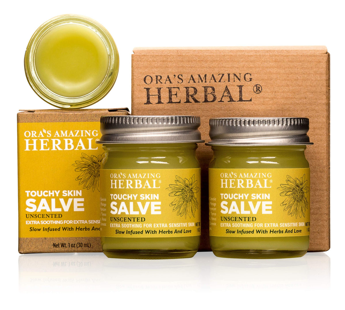 Natural Moisturizing Unscented Calendula Skin Salve, 1 oz 2 Pack T6090